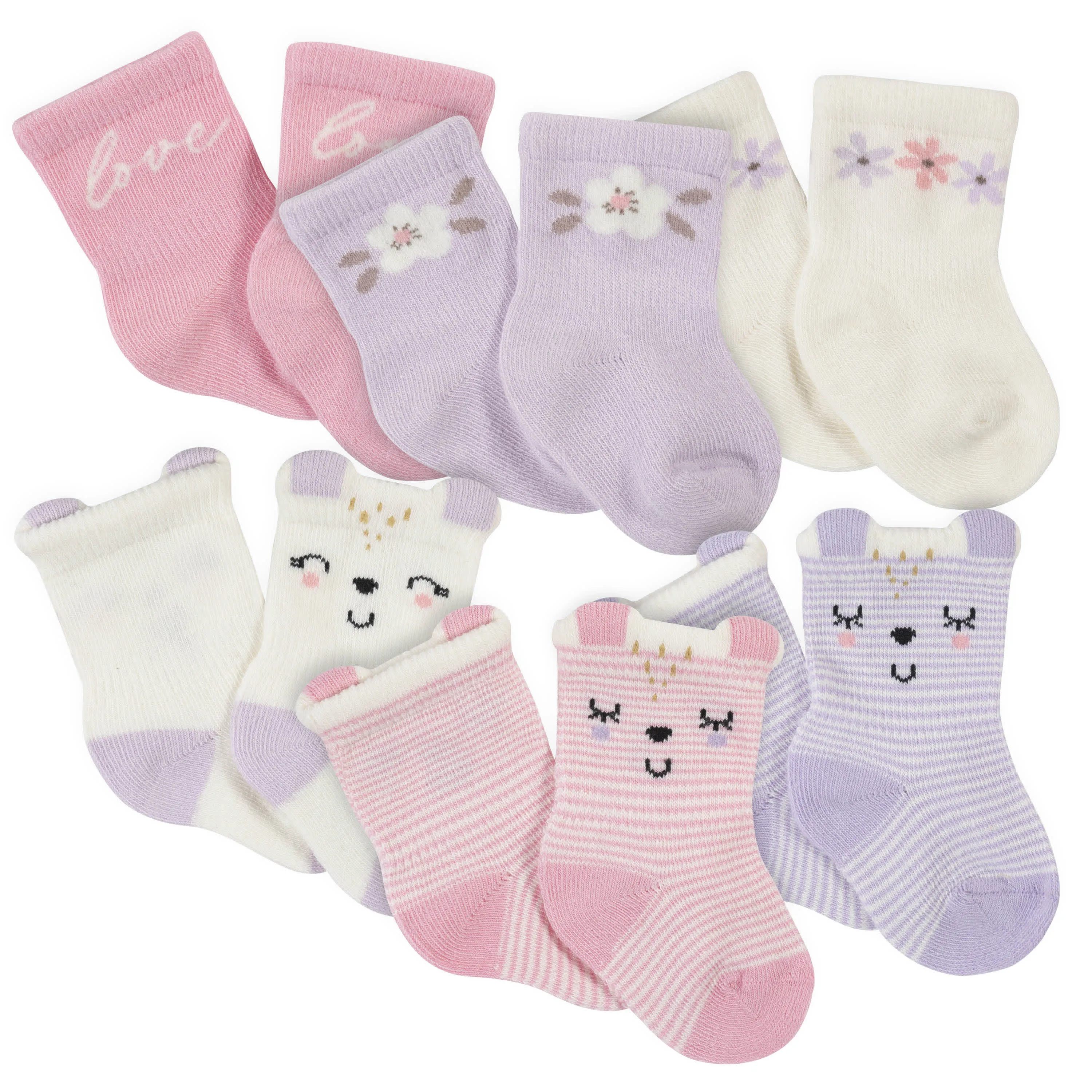 18-Piece Baby Girls Bunny Ballerina Onesies Bodysuit, Mitten, Cap, & Sock Set