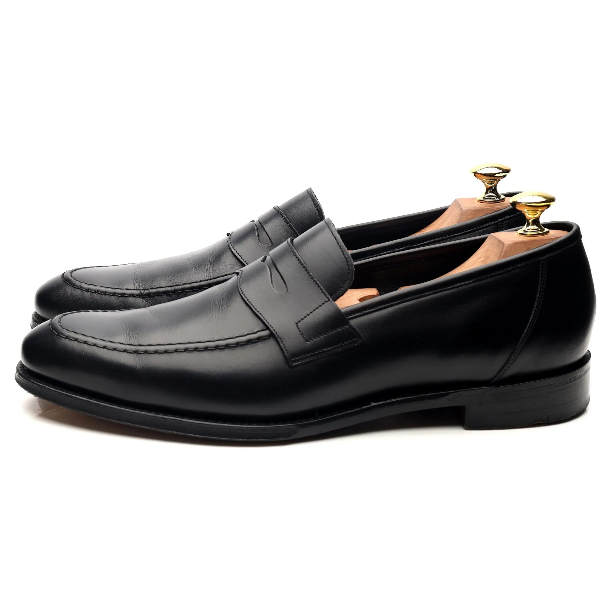 1880 Legacy 'Anson' Black Leather Loafers UK 8.5 F