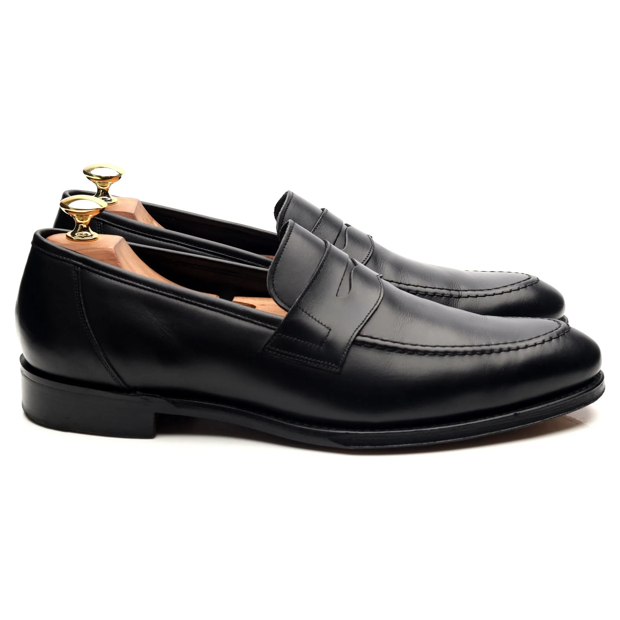 1880 Legacy 'Anson' Black Leather Loafers UK 8.5 F