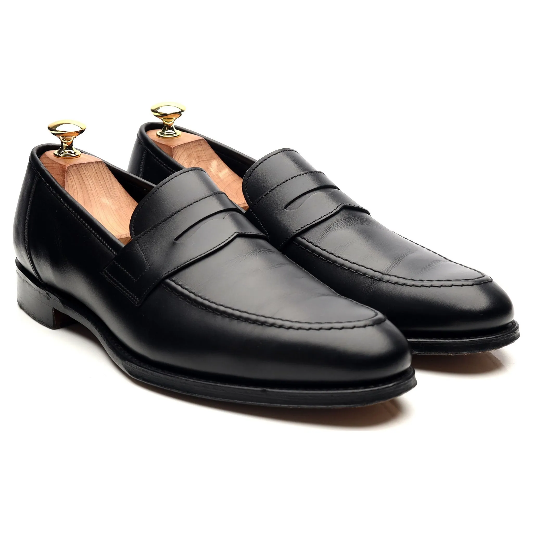 1880 Legacy 'Anson' Black Leather Loafers UK 8.5 F