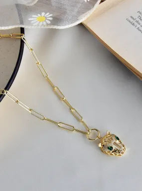 18K Gold Plated Panther Necklace By Klissaa