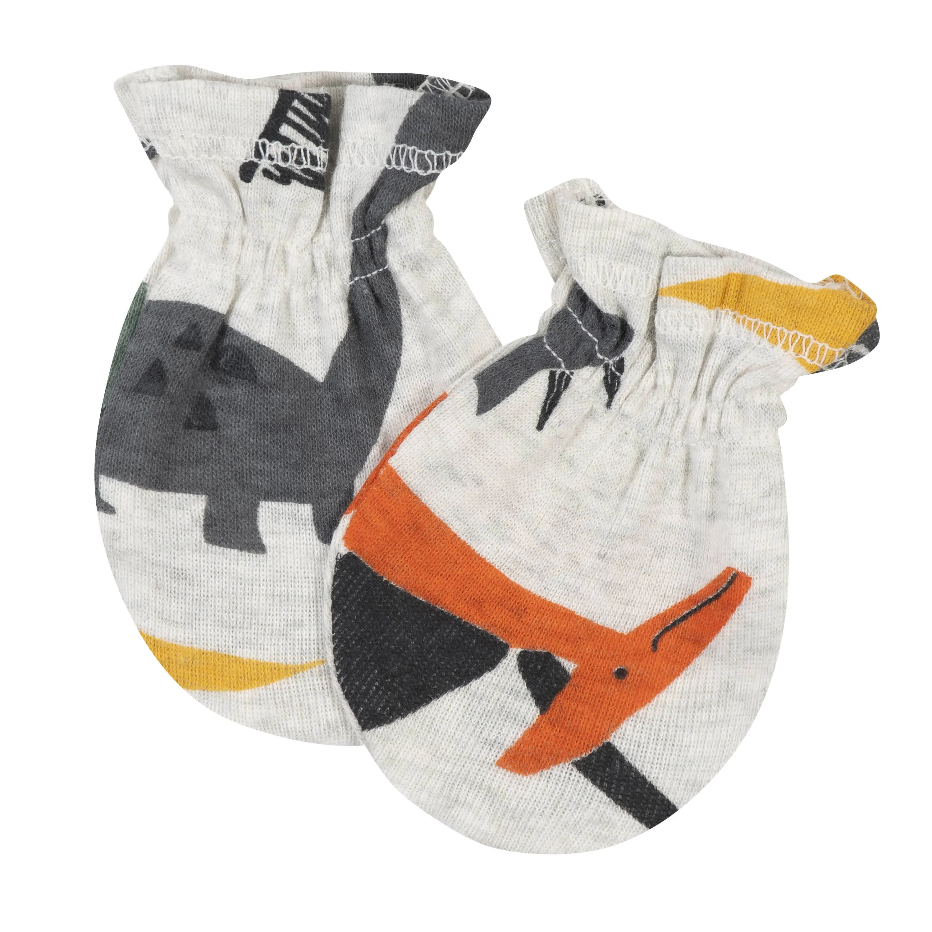 3-Pack Baby Boys Dino No Scratch Mittens