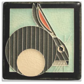 4x4 Hare Tile (Charley Harper) by Motawi Tileworks