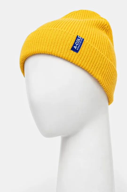 A-COLD-WALL* wool beanie Ribbed Structure Beanie yellow color ACWUA207