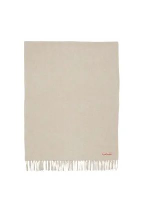 Acne Studios Fringe Wool Scarf - Oversized (Oatmeal Melange)