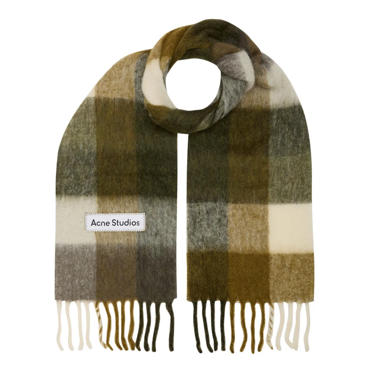 ACNE STUDIOS The Sustainable Edit Vally Check Scarf - TaupeGreenBlack