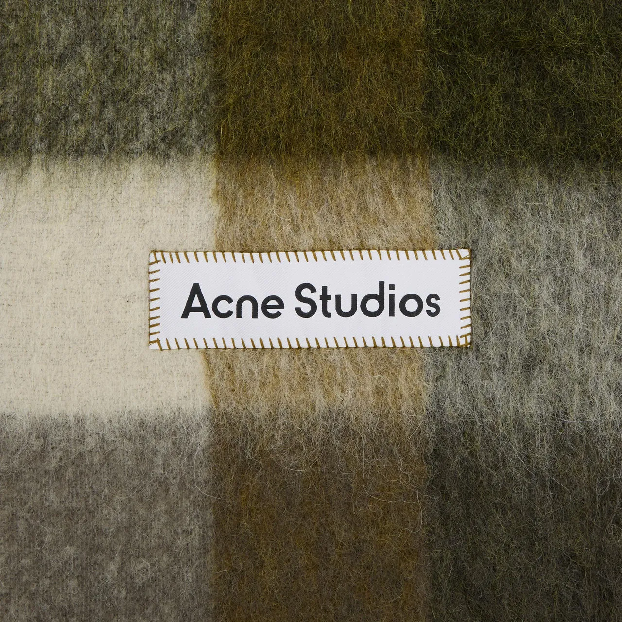 ACNE STUDIOS The Sustainable Edit Vally Check Scarf - TaupeGreenBlack