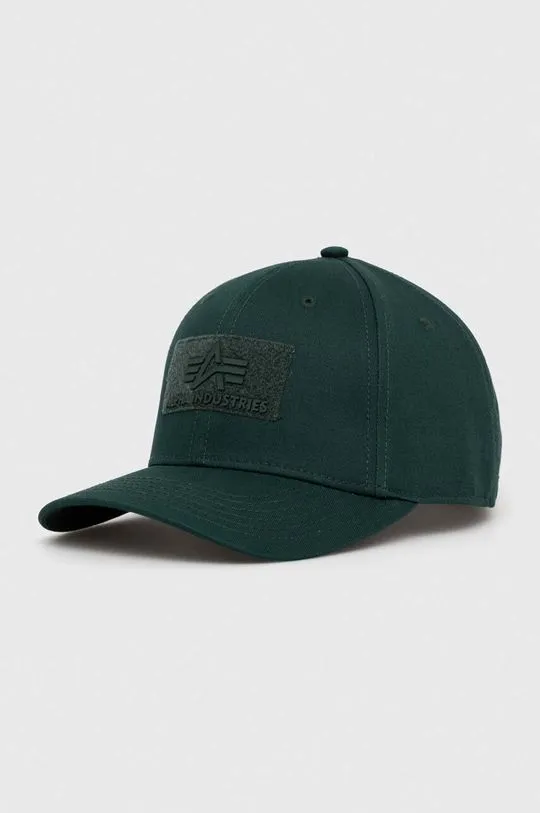 Alpha Industries cotton beanie green color