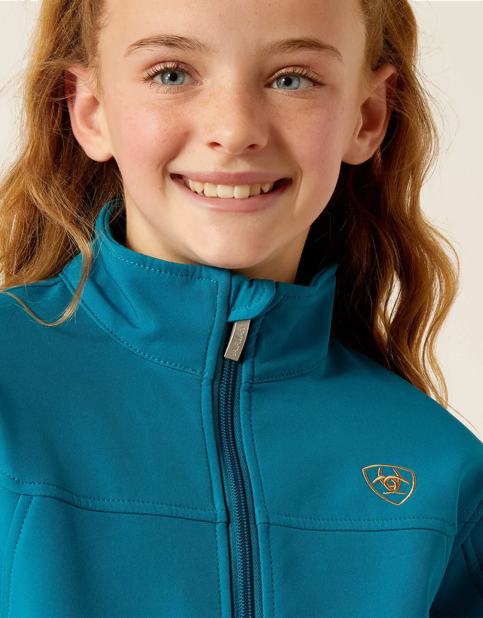 Ariat Girls New Team Turquoise Softshell Western Print Fleece Lined Jacket