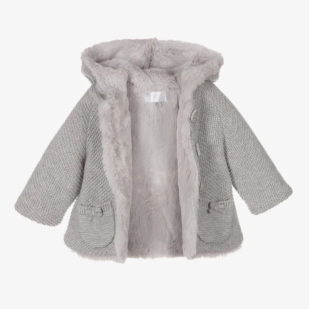 Baby Girls Grey Knitted Coat