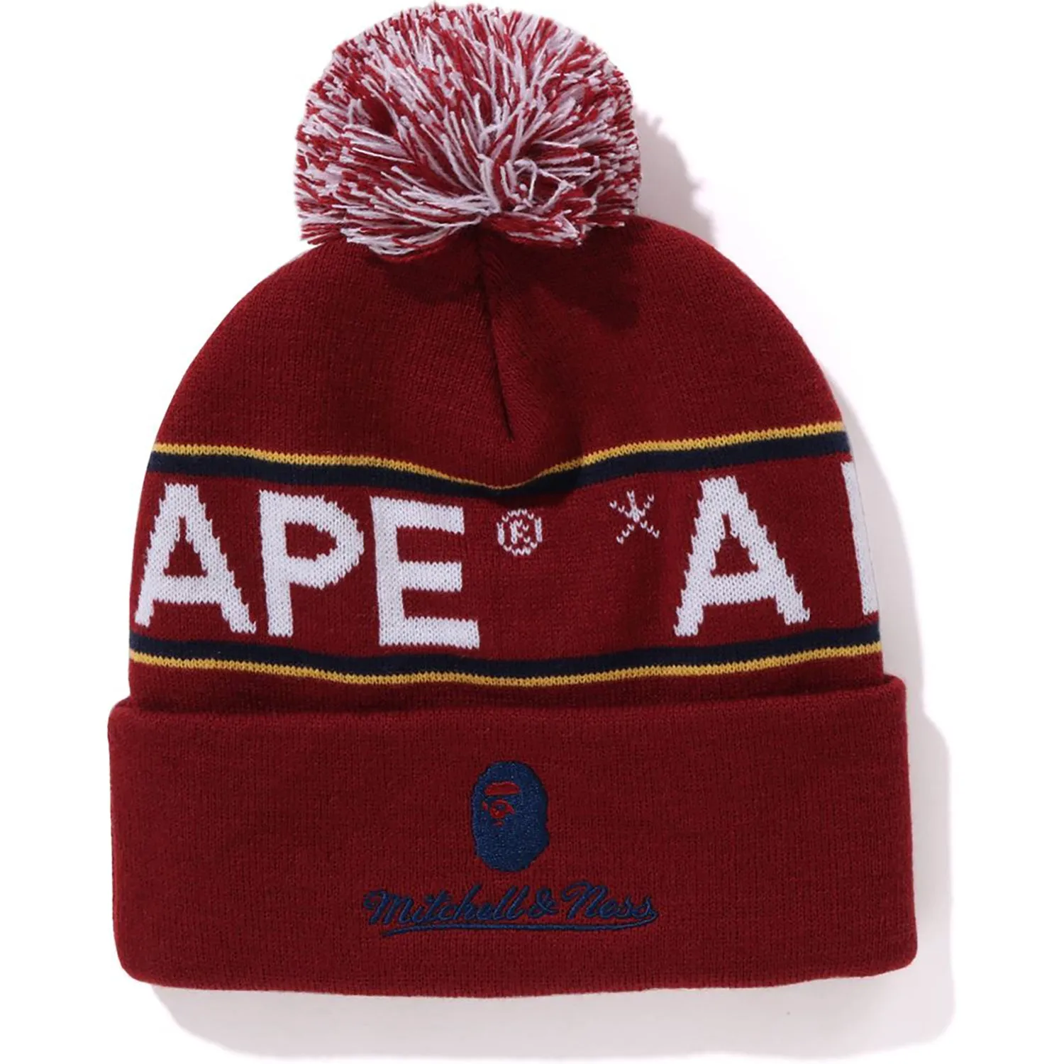 BAPE X MITCHELL & NESS NHL POM BEANIE MENS