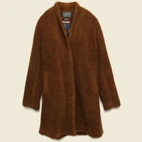 Basic Sherpa Coat - Dark Brown