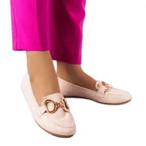 Beige classic moccasins from Pitre