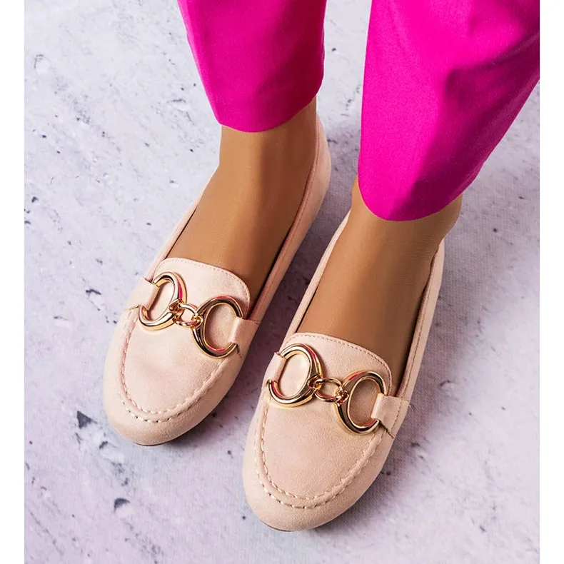 Beige classic moccasins from Pitre