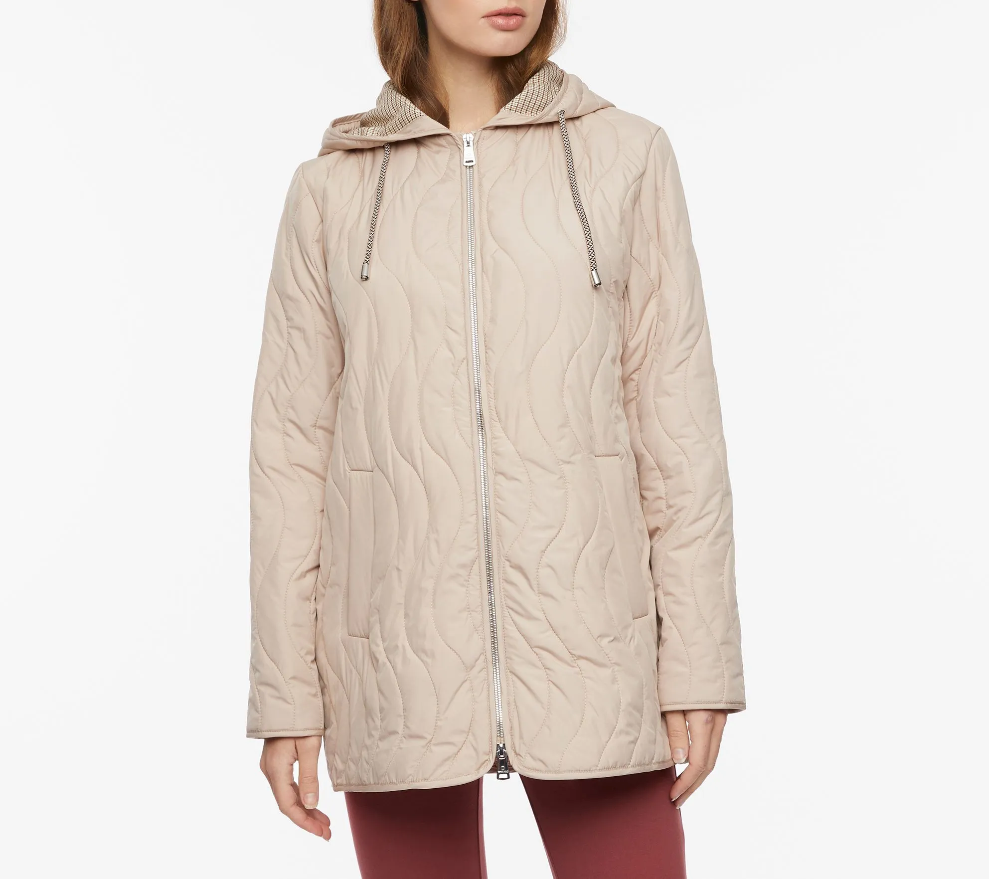 Bernardo Wave Quilted Swing Coat