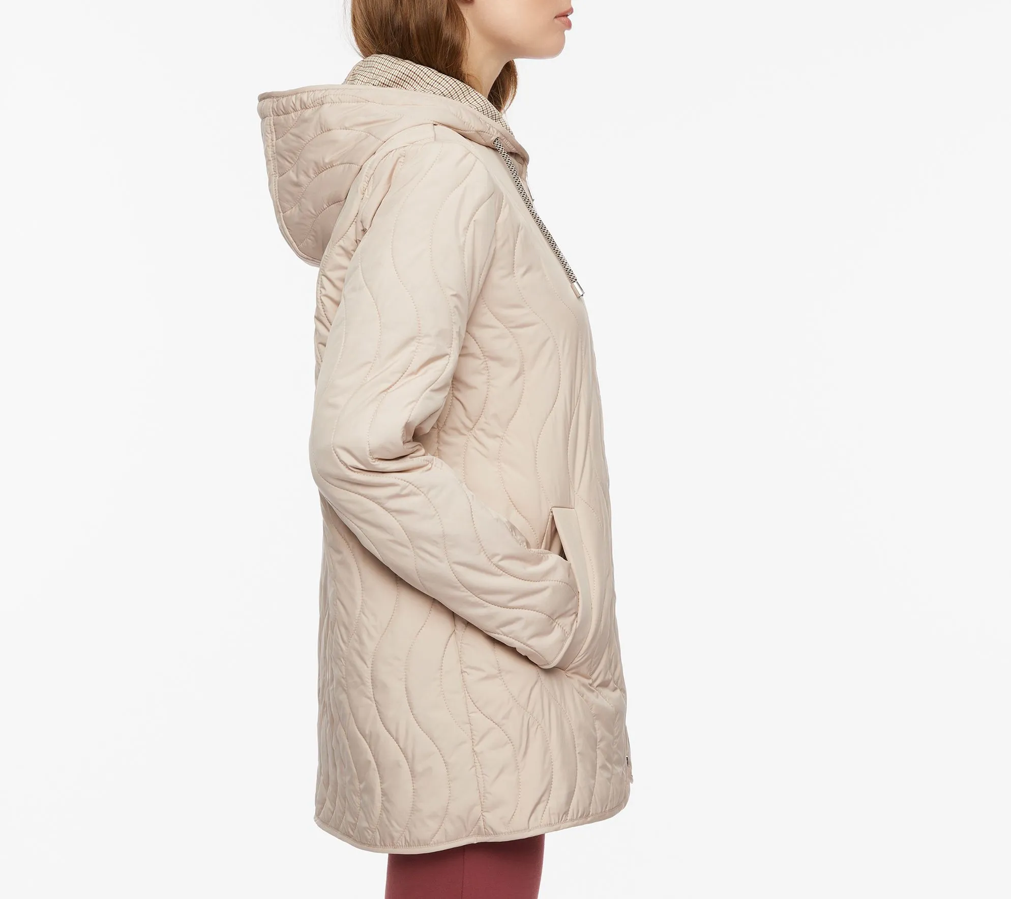 Bernardo Wave Quilted Swing Coat