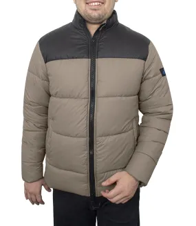 Black and Beige Puffer Jacket Mens