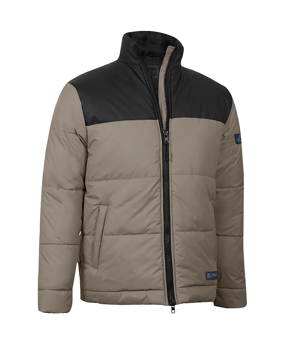 Black and Beige Puffer Jacket Mens