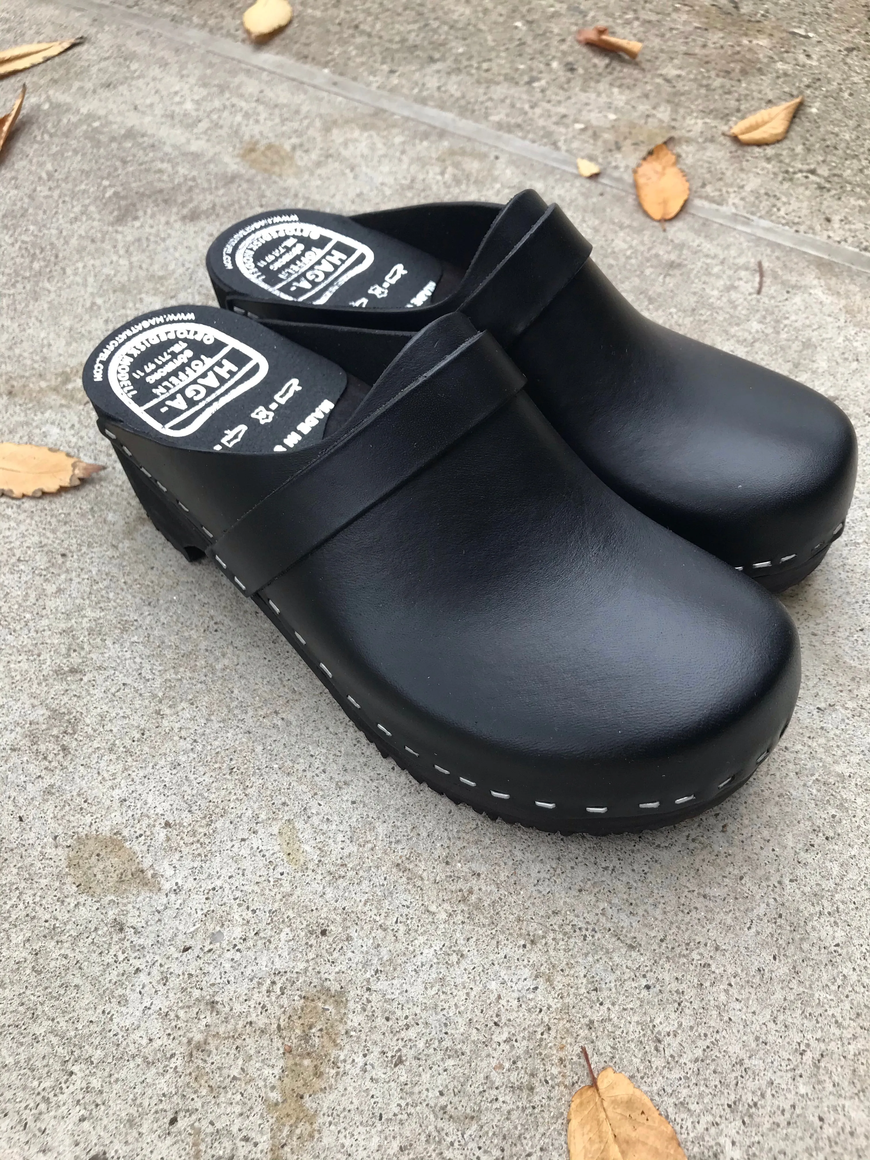 Black Swedish Clogs