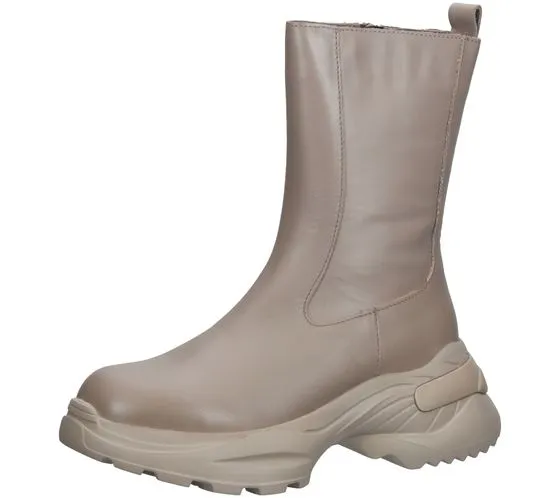 Botas de mujer ILC Sony 06 con aspecto Chelsea y cremallera C44-3641-08R taupe/crema