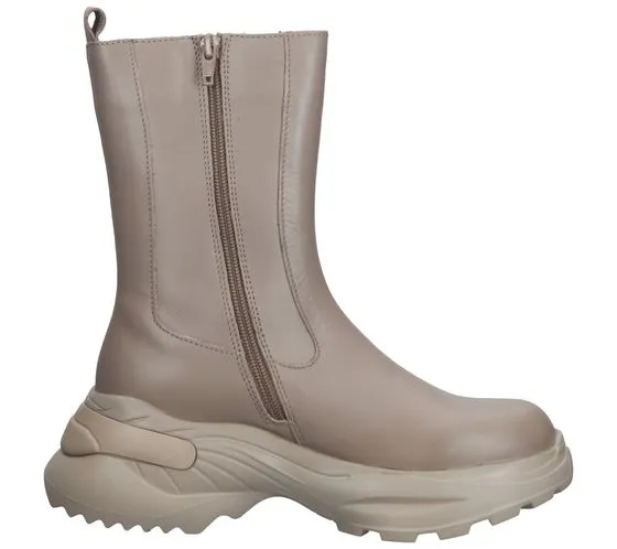 Botas de mujer ILC Sony 06 con aspecto Chelsea y cremallera C44-3641-08R taupe/crema