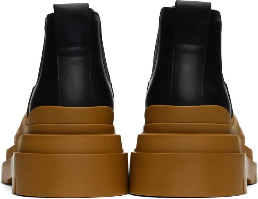 Bottega Veneta Black & Brown Tire Chelsea Boot