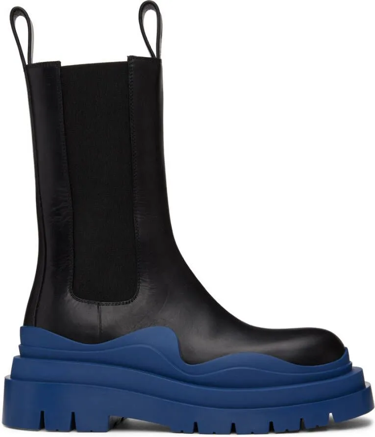 Bottega Veneta Black Tire Chelsea Boot