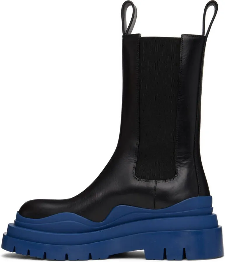 Bottega Veneta Black Tire Chelsea Boot