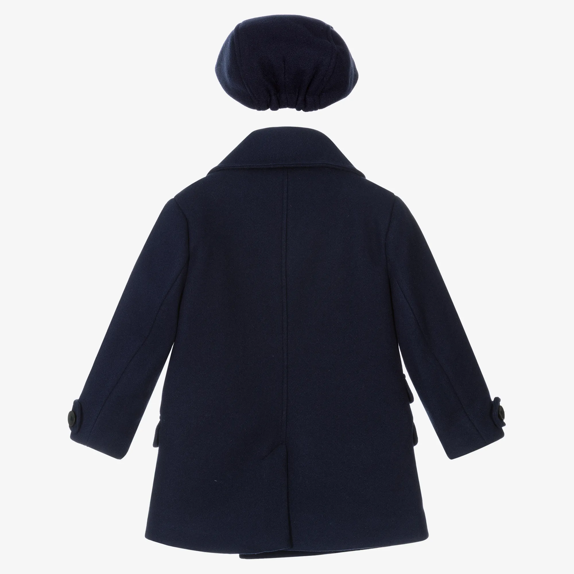 Boys Navy Blue Coat & Hat Set