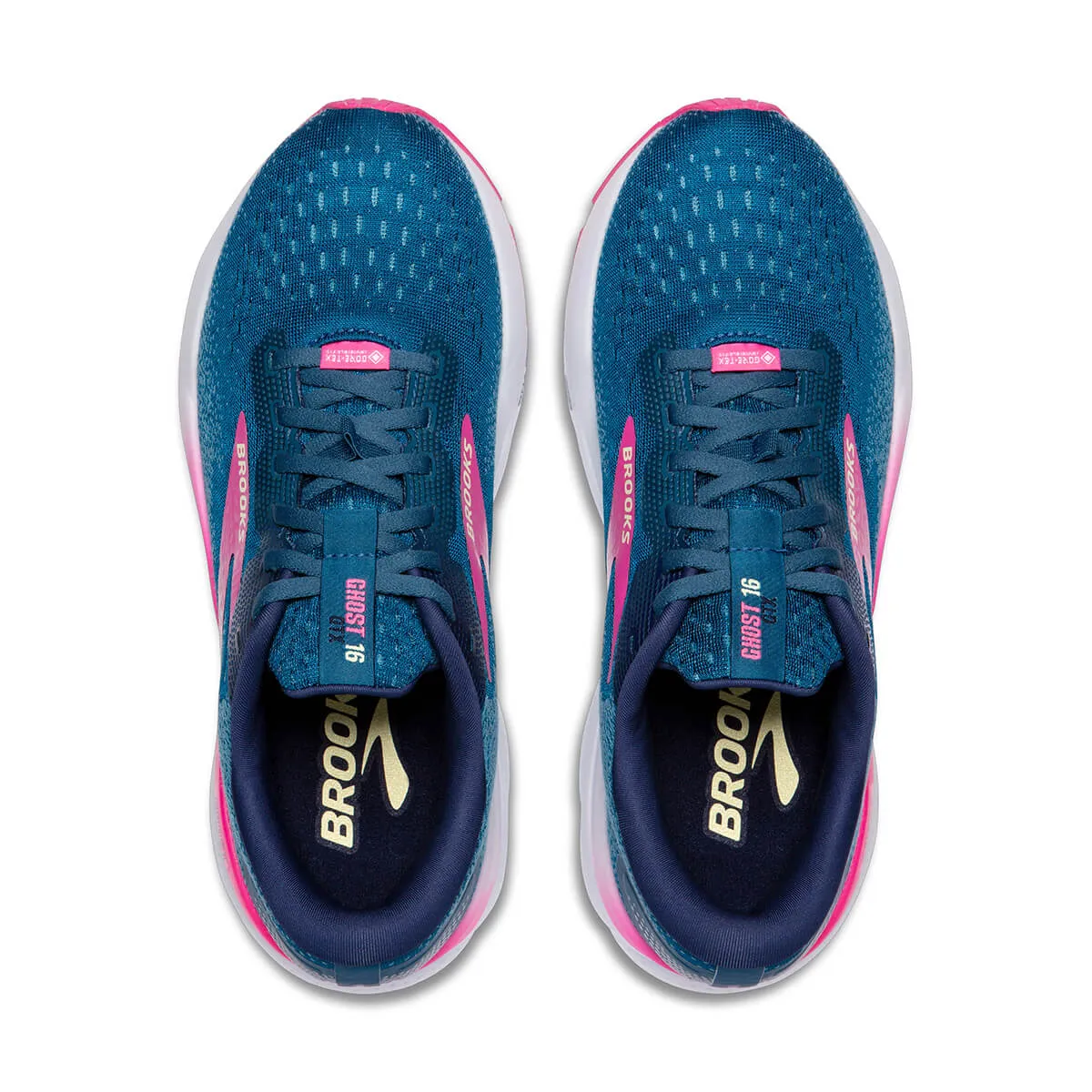 Brooks Ghost 16 GTX Womens | Moroccan Blue/pink/yellow