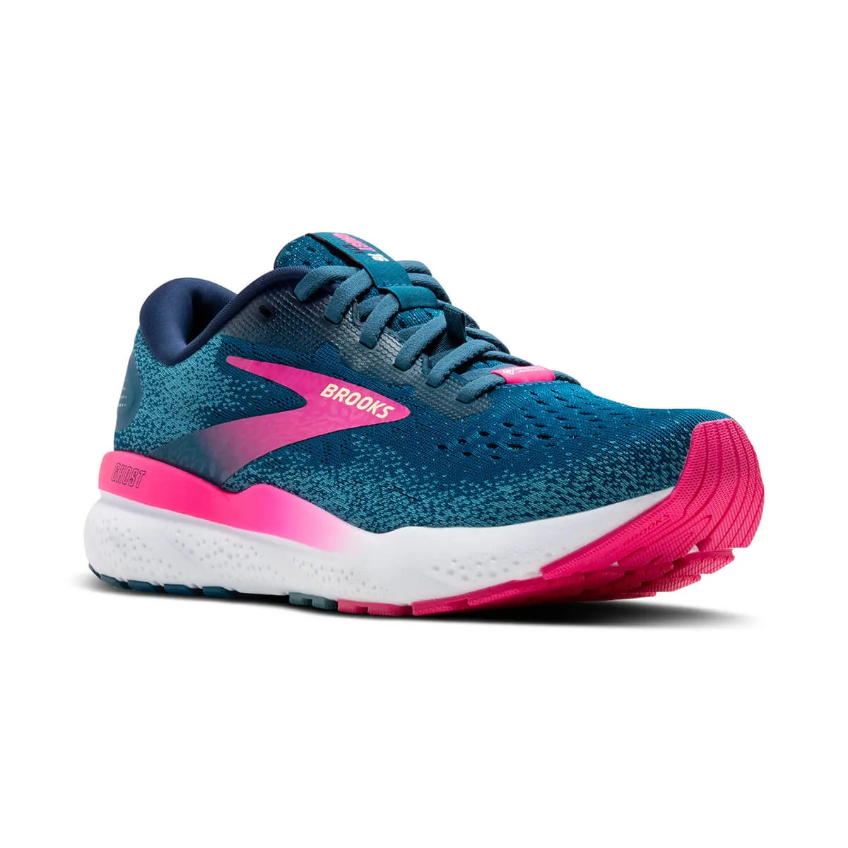 Brooks Ghost 16 GTX Womens | Moroccan Blue/pink/yellow