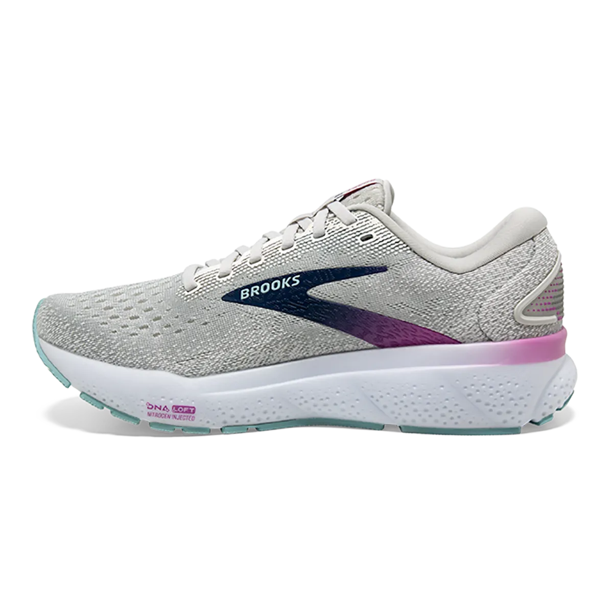 Brooks Ghost 16 - White - Grey - Estate Blue