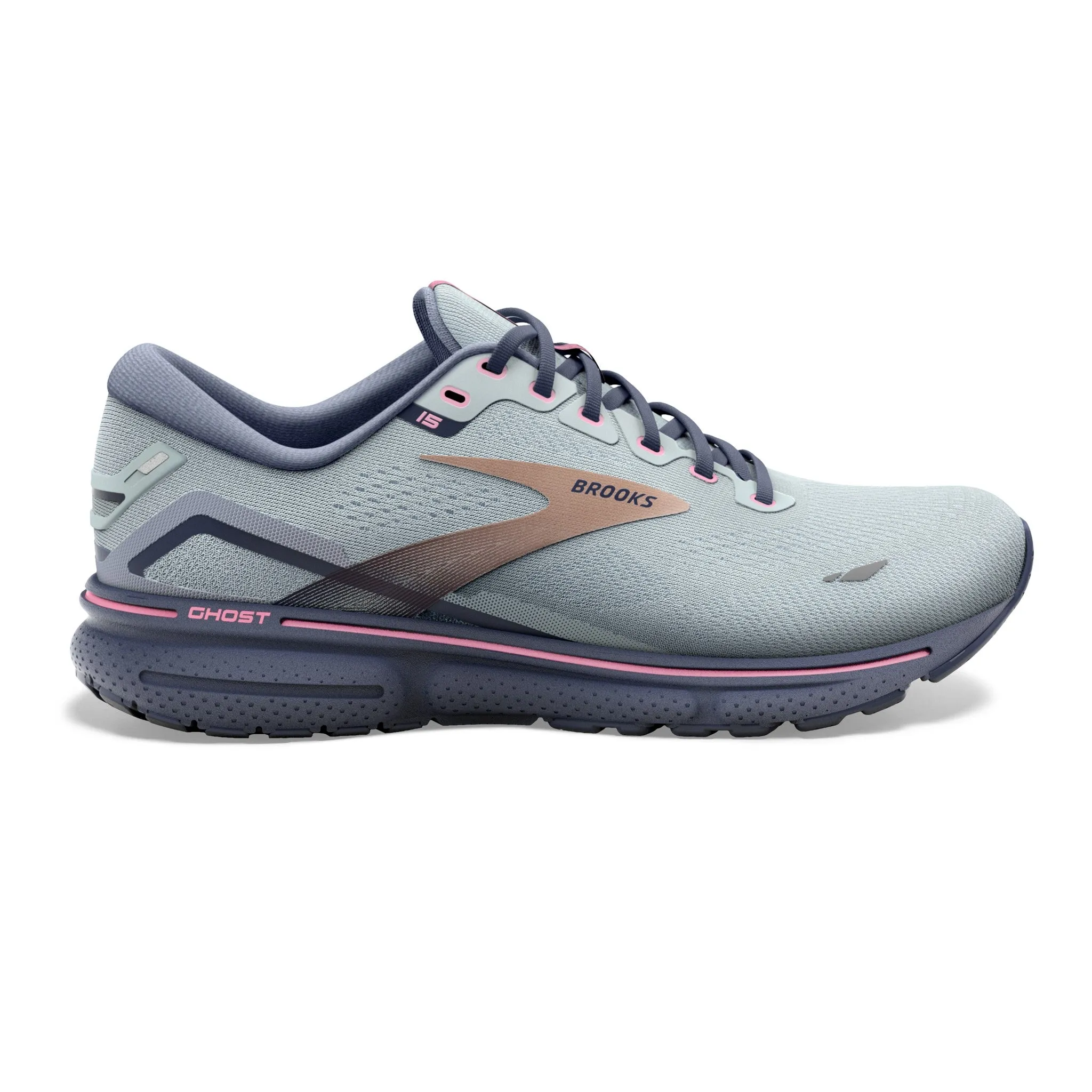 Brooks Women's Ghost 15 Spa Blue/Neo Pink/Copper