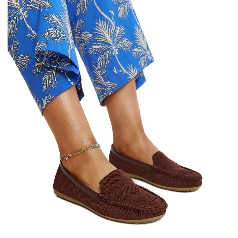 Brown fabric moccasins from Fiammetta