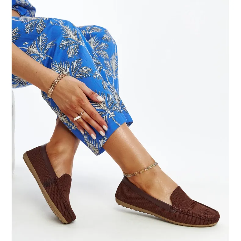 Brown fabric moccasins from Fiammetta