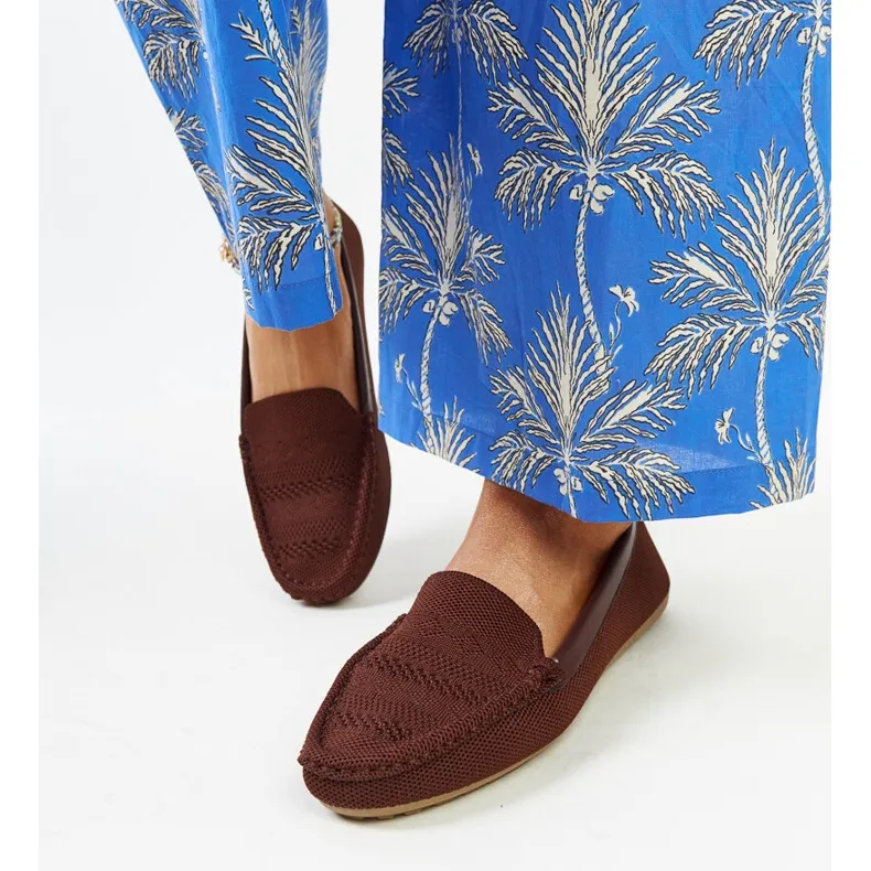 Brown fabric moccasins from Fiammetta