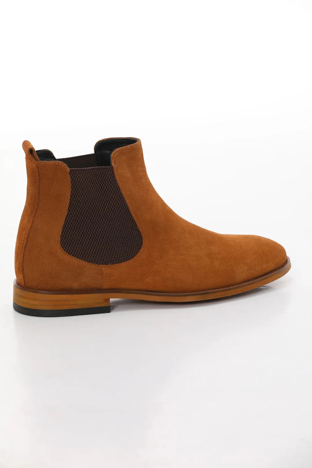 Brown Suede Chelsea Boots.