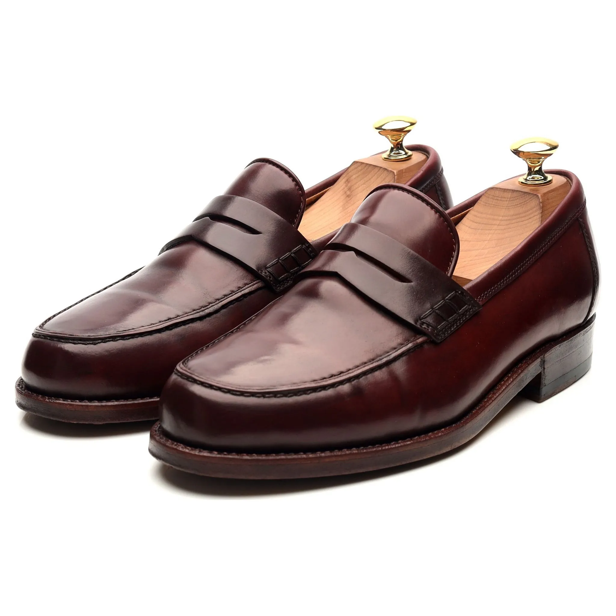 Burgundy Cordovan Leather Loafers UK 6