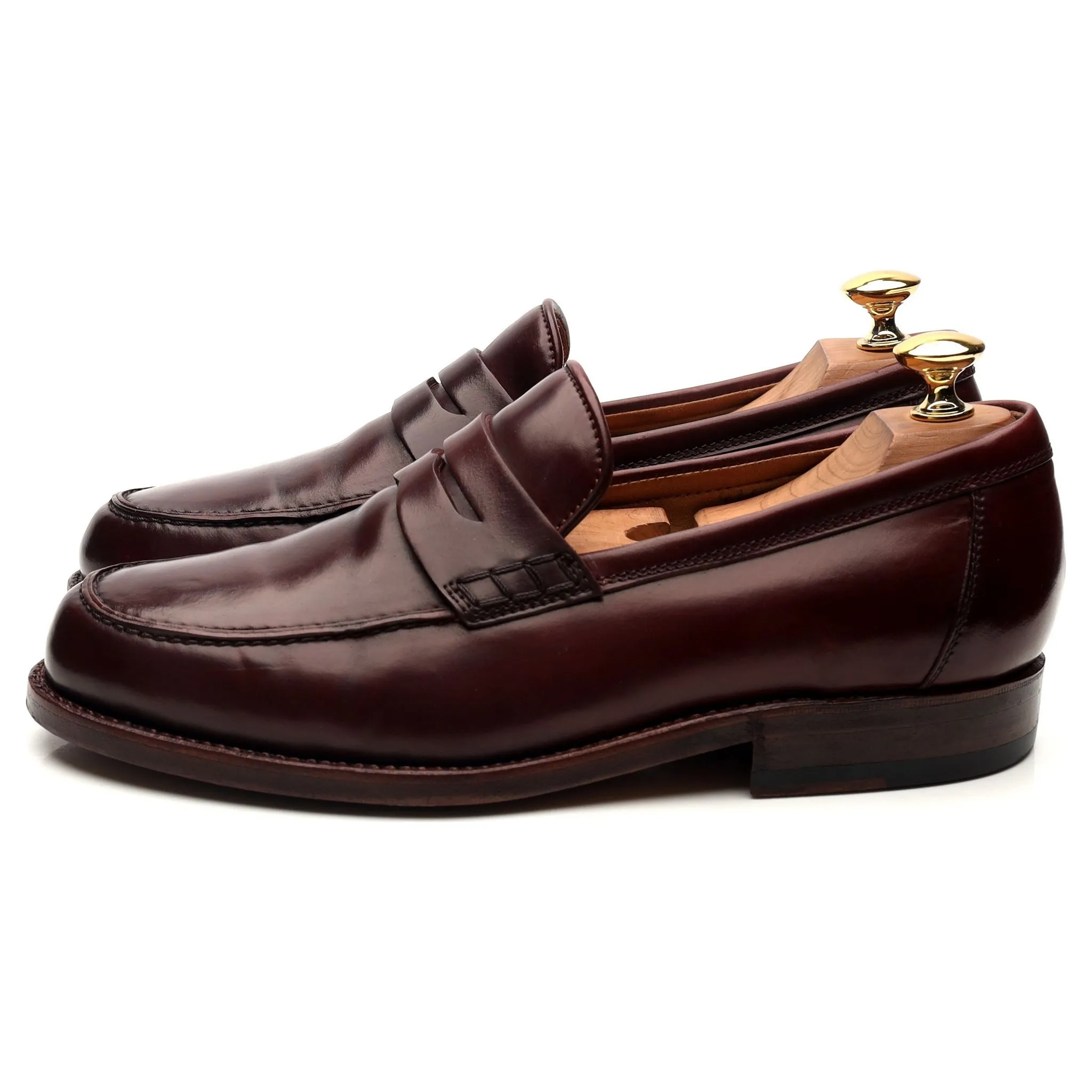 Burgundy Cordovan Leather Loafers UK 6