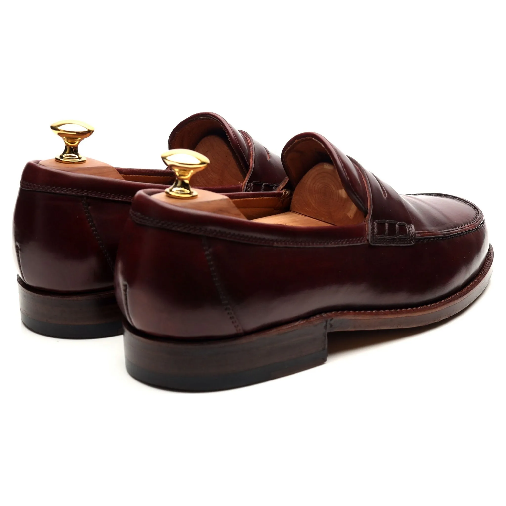 Burgundy Cordovan Leather Loafers UK 6