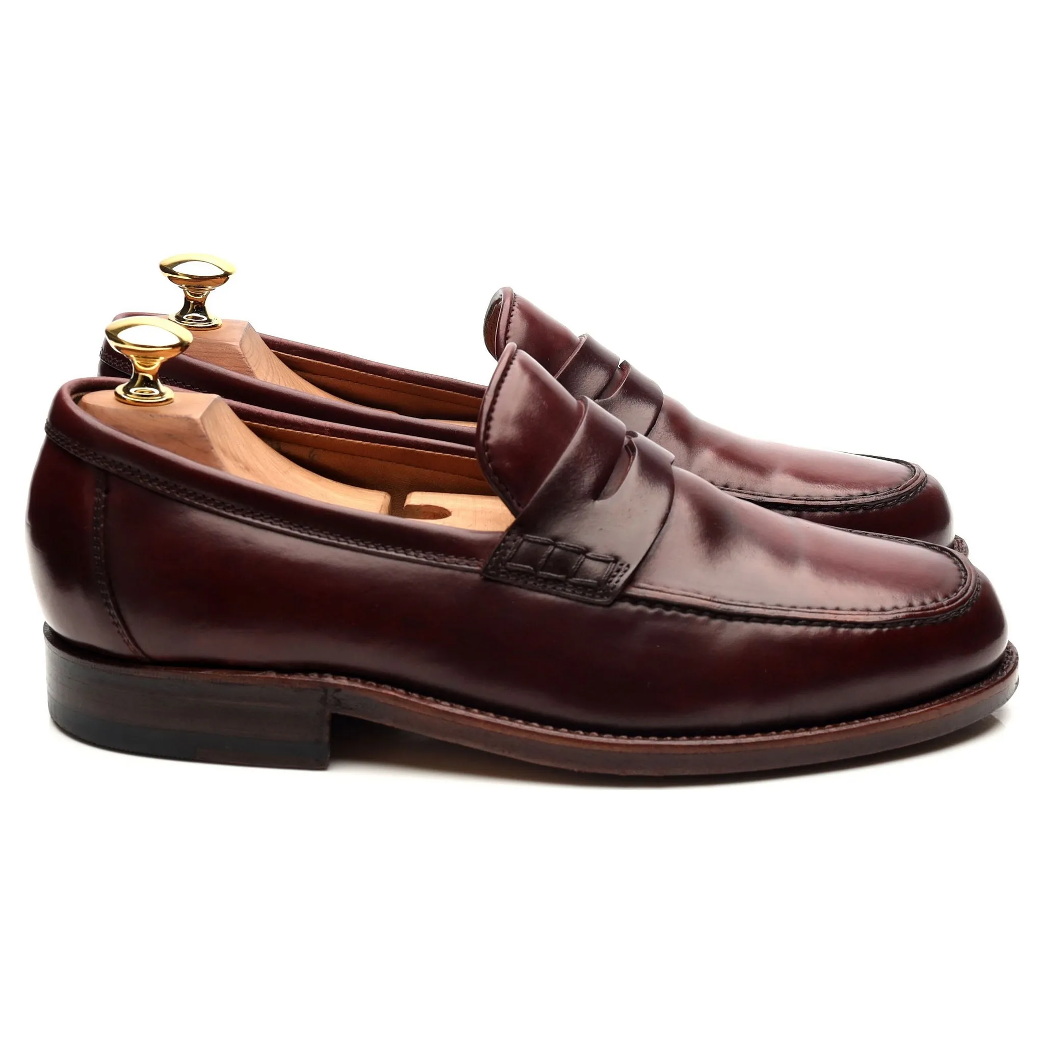 Burgundy Cordovan Leather Loafers UK 6