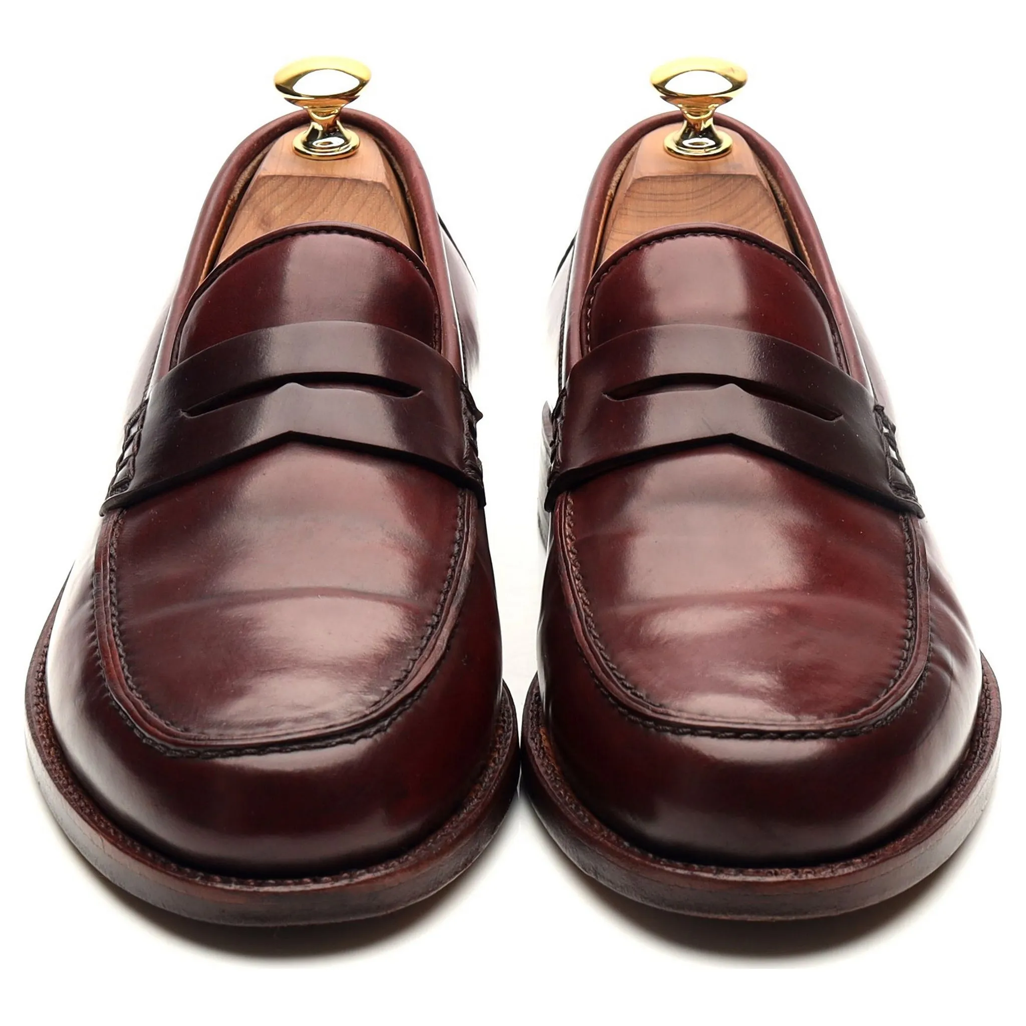 Burgundy Cordovan Leather Loafers UK 6