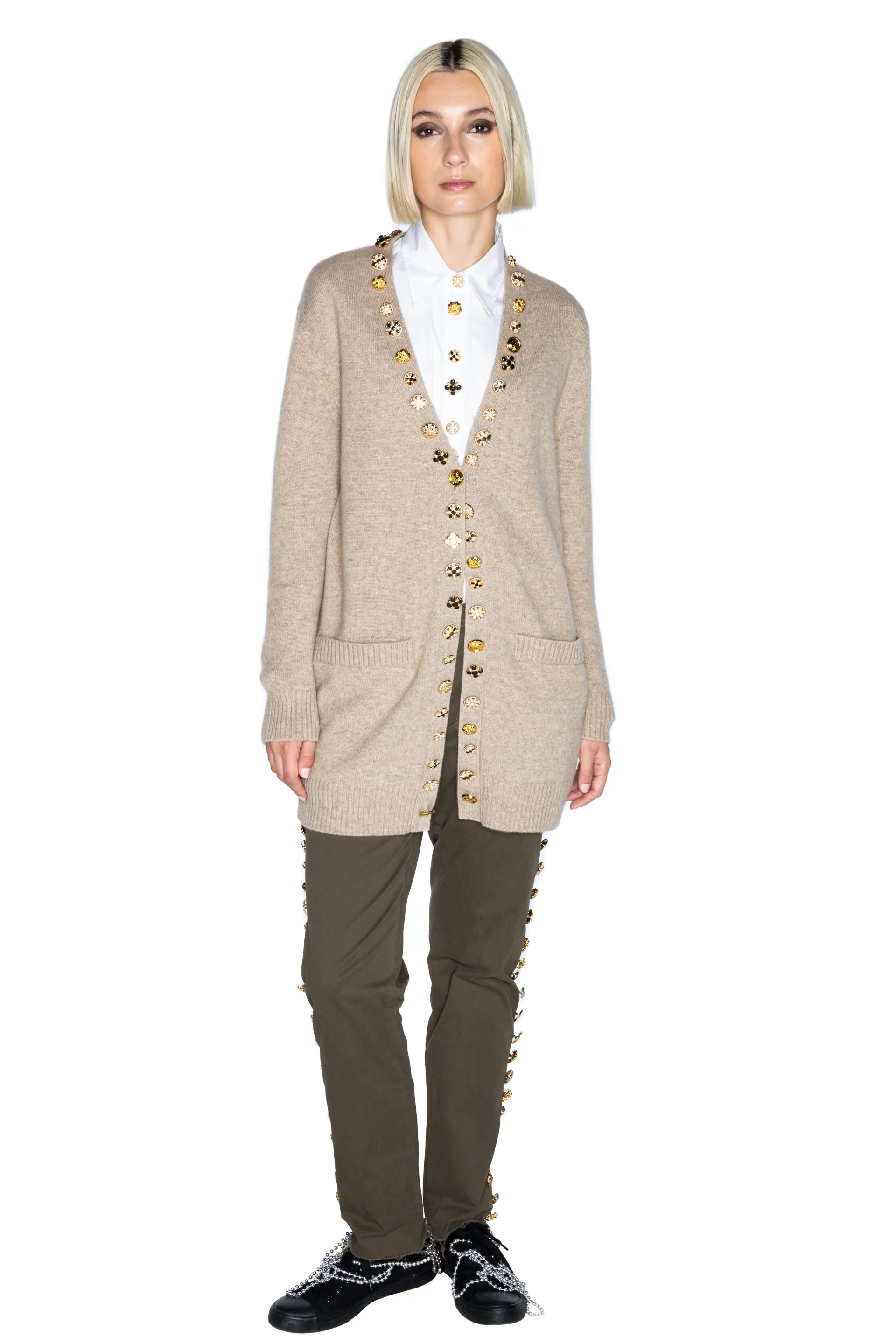 'BUTTON LUXE' OVERSIZED CARDIGAN