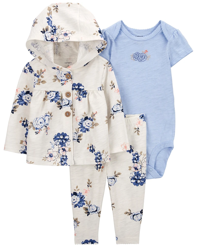 Carter's / OshKosh Baby 3-Piece Floral Little Cardigan Set