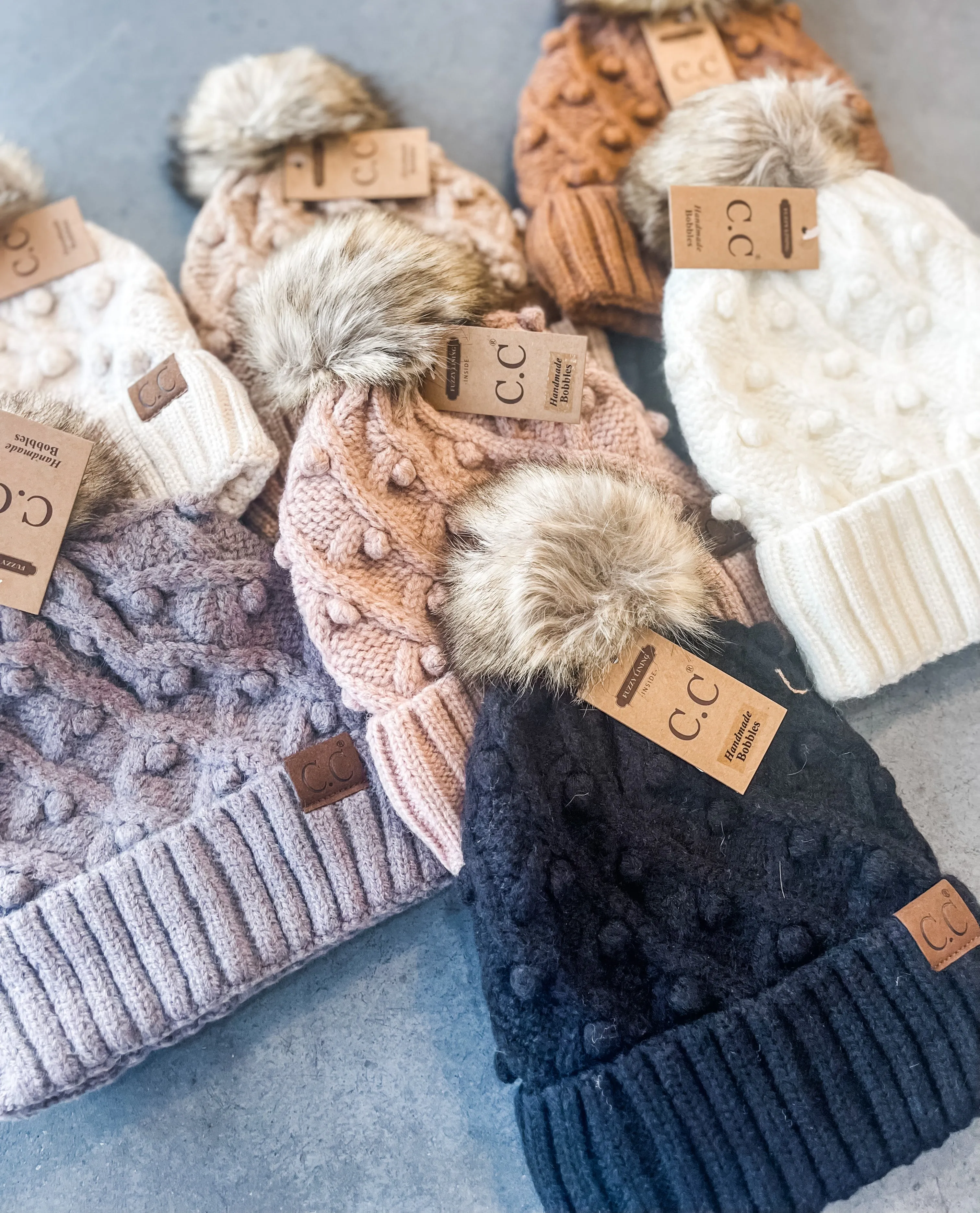 C.C. Crafted Pom Detail Beanie