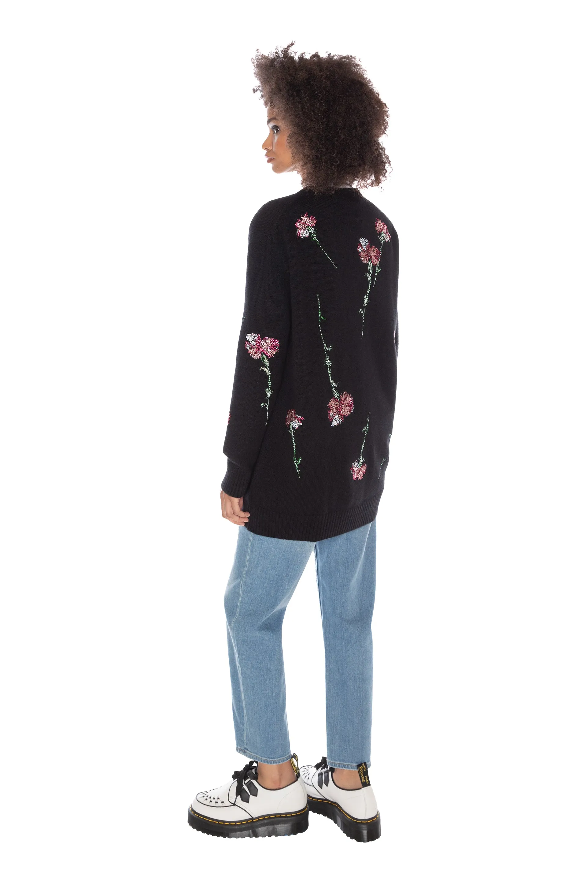 'CECIL BEATON PINK CARNATION' OVERSIZED CARDIGAN