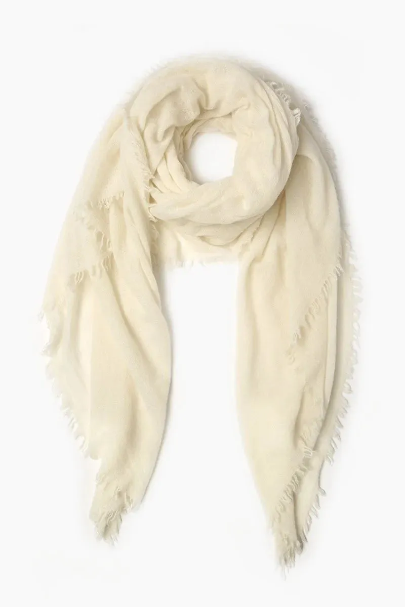 Chan Luu Cashmere Scarf in White 