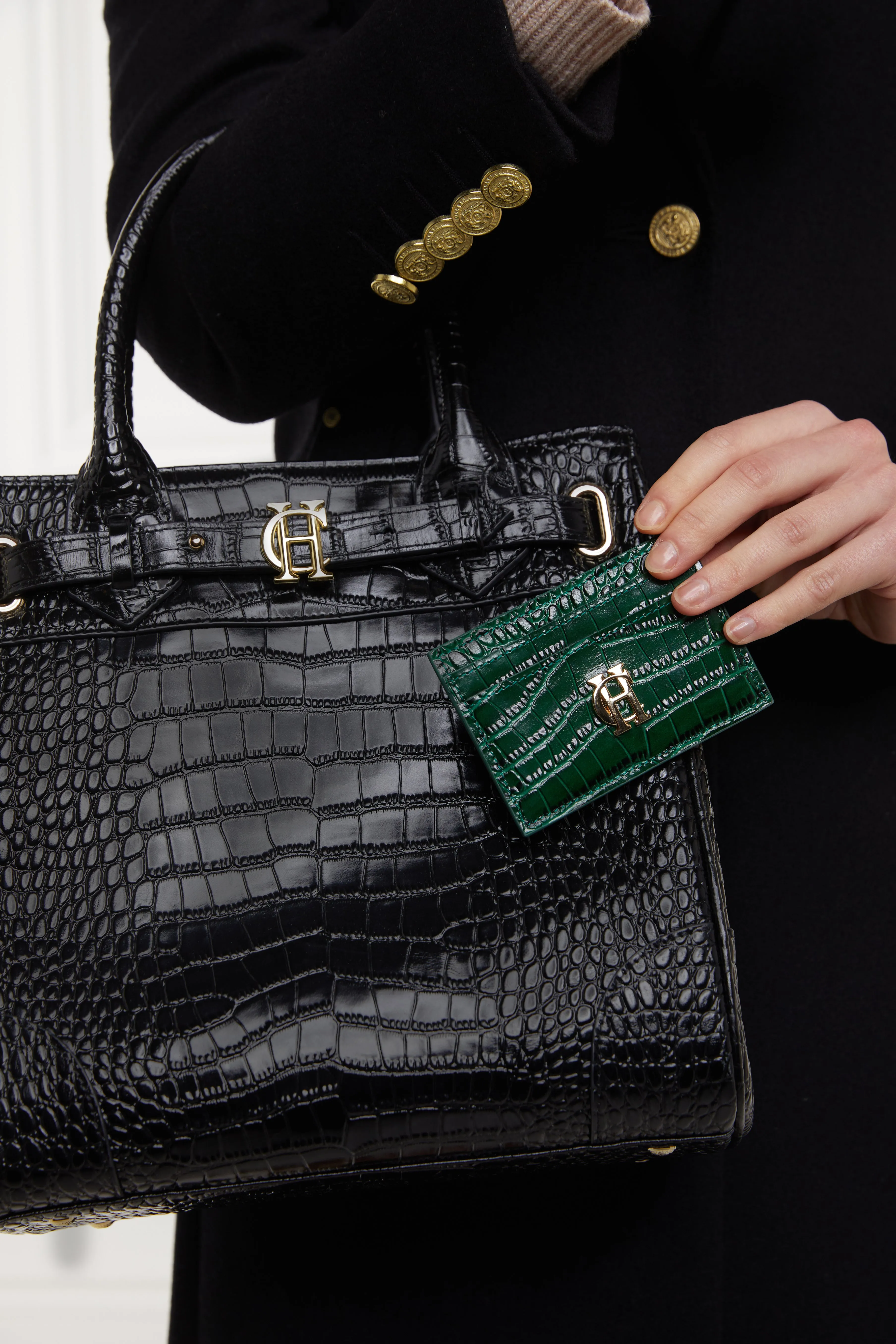 Chelsea Card Holder (Emerald Croc)