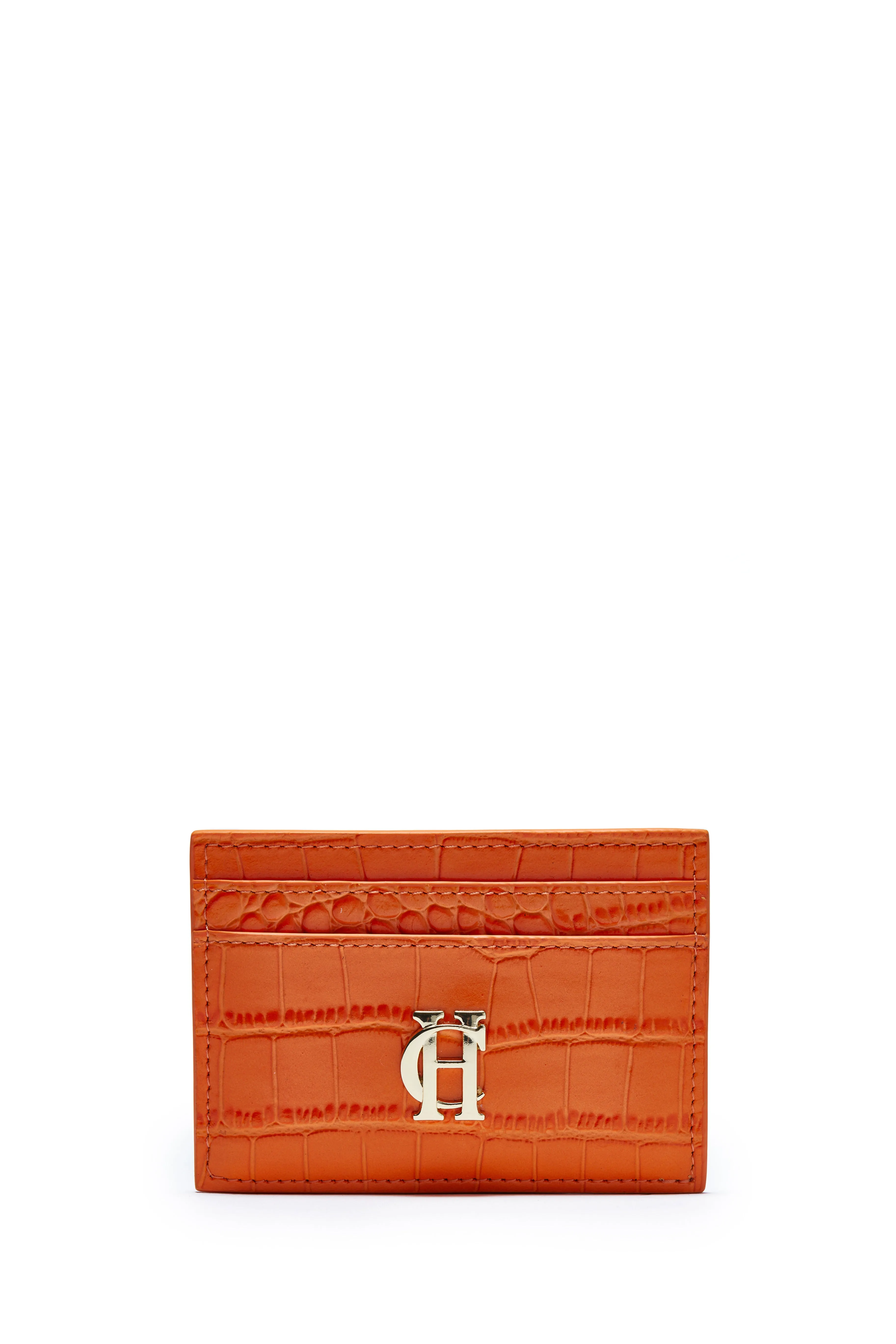 Chelsea Card Holder (Orange Croc)