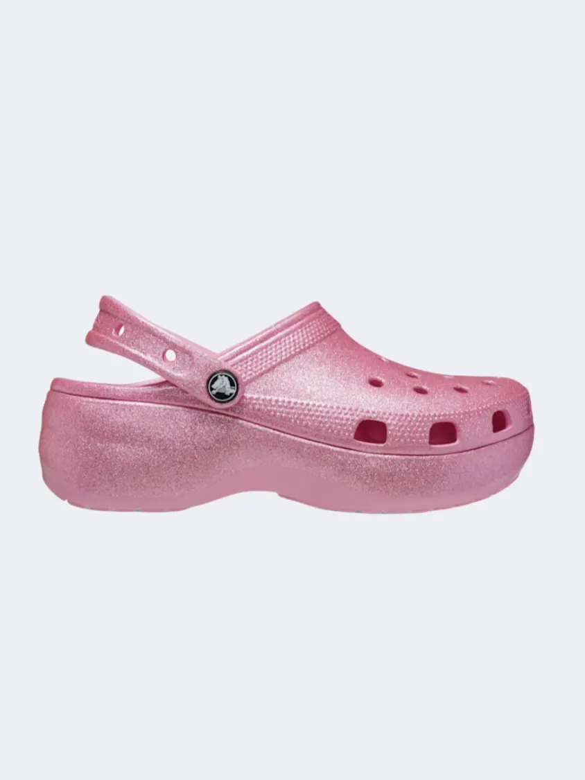 Crocs Classic Platform Glitter Clog Women Lifestyle Slippers Pink Tweed